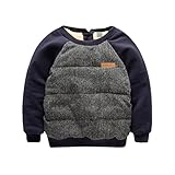 (チェリーレッド) CherryRed ベビー 子供服 男の子 防寒対策 綿服 スウェット Tシャツ 厚手 可愛い 裏毛 暖かい 遊び着 通学 普段着 通園 120 ネイビー