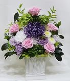 【仏花倶楽部®】のプリザーブドフラワー仏花：B017W4EN0E　【花器付き】