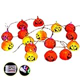 ZhaozheLEDストリングライト 飾りライト イルミネーション 電池式 16LED 電飾 カボチャ ハロウィン (マルチカラー)