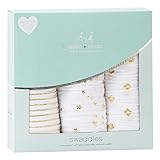 エイデンアンドアネイ ベビー おくるみ 3枚セット swaddling wrap ブランケット (カラー：metallic gold） aden+anais [並行輸入品]