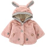 [スゴフィ]SGFY　 長袖 幼児 子供服 フード付き コート男の子 女の子 赤ちゃん服 ボーイズ ガールズ かわいい ボアフリース 秋 冬 ベビー服 キッズ服 トグルボタン 兎の耳 うさぎ 3色 (