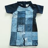 OCEAN＆GROUND オーシャンアンドグラウンド ベビー水着 ラッシュオール パッチワーク×デニム 70cm