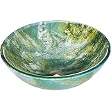 Y Decor GOURMAND Blended Hues Vessel Sink, Blue/Green/Yellow, 15.5" L x 15.5" W x 5" D [並行輸入品]