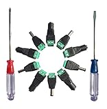 10個ユニバーサル2.1mmx5.5mm DC 12V電源アダプタクイックコネクタネジ端子アダプタCCTVカメラとLEDテープライト用DCジャック変換プラグ、半田付けなしで簡単に接続ができました（スク