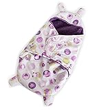 赤ちゃん おくるみ  産着 ベビー ブランケット　短い ショートぬいぐるみ  新生児 寝袋 毛布 ブランケット　マイクロフリース 　 (紫)