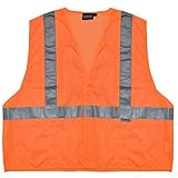 ERB 14519 S15 ANSI Class 2 Mesh Safety Vest with Pockets Orange Large [並行輸入品]