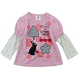 chocola(ショコラ) 天竺袖レイヤード風チュニック長袖Tシャツ 90cm /淡ピンク NO.CH-1521-12044