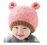 帽子 ニット帽 ベビー 赤ちゃん 男女兼用 赤 黄色 桃色 薄茶色 ニット 新生児 (ピンク)
