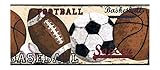 York Wallcoverings CK7624BSMP Candice Olson Kids Vintage Sports Wallpaper Memo Sample, 8-Inch x 10-I