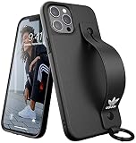 アディダス iPhone12ProMaxケース ハンドストラップケース ブラック FW20 デザイン [adidas iPhone 12Pro Max カバー black Handstrap]