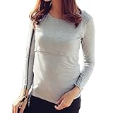 (ティアナ23)Tianna23 マタニティ 授乳 トップス シンプルデザイン やわらかレーヨン グレー L