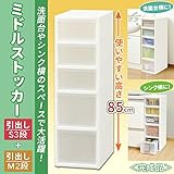 日用品 収納用品 関連商品 洗面台やシンク横のスペースで大活躍のストッカー 引出しS 3段 + 引出しM 2段 34385