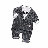 Burning Go ベビー スーツ ボーイズ フォーマル ジャケット シャツ パンツ チェック柄 蝶リボン ストライプ 洋服 お宮参り 入園式 8点セット 春秋服