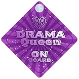 Drama Queen On Board Car Sign New Baby / Child Gift / Present / Baby Shower Surprise by mybabyonboar
