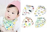ベビー 三角スタイ バンダナ風 スタイ 赤ちゃん よだれかけ ４枚セット (男の子柄A)