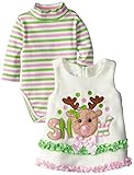 Bonnie Baby新生児女の子トナカイフリースジャンパーセット カラー: オフホワイト