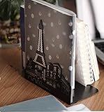 [POSITIVE]魅せる 海外 シティー シルエット 本立て 2個セット おしゃれ ブックスタンド 本立て スチール (パリ(エッフェル塔))