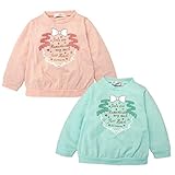 (グリーン/95cm)ベビー服 女の子 トレーナー 長袖 ニット ロゴプリント 女児 ベビー