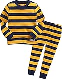 [Vaenait Baby]キッズ子供ベビー服綿100％ルームウェア長袖パジャマ寝間着上下セット Color Magic Yellow Navy L