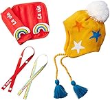 LaVie ギフトBOX 3点セット ベルトカバーレインボー&ニット帽イエロースター オモチャホルダーレインボー b123