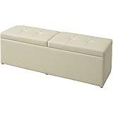 山善(YAMAZEN) スツール 収納ベンチ 幅120 アイボリー(合皮) FBS-120(IV)P