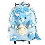 Dinosaur Triceratops 3-D Rolling Luggage Backpack Blue [並行輸入品]