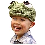 可愛いキッズ用　ニット帽　ベビー キッズ 赤ちゃん用　キュートカエルさん　あったか　モフモフキュート 　オシャレ防寒アイテム