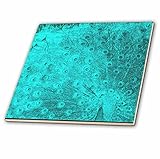 Patricia Sanders Creations – ターコイズピーコックアート – タイル 12-Inch-Ceramic ct_26164_4