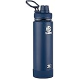 Takeya Actives Insulated Stainless Steel Water Bottle with Spout Lid, 24 Ounce, Midnight Blue