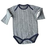 ベビー 長袖ショルダーロンパース肌着 長袖カバーオール 綿１００％ ボディスーツ 男の子　女の子 下着 出産祝い (90cm, グレー)