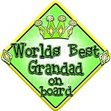 Non personalised WORLDS BEST GRANDAD JEWEL novelty baby on board car window sign. by Just The Occasi