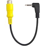 F-Factory 2.5mm 4極 RCA 変換ケーブル 2.5mm L型 4極ミニプラグ(オス) - RCA/ピンジャック(メス) 0.1m (2番に映像、3番にGND) FNT-LH-49001M