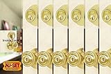 6 Sets of Contractor Same Keyed Entry Door Knob with Single Cylinder Deadbolt, Polish Brass [並行輸入品]