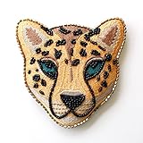 鏡 おしゃれ ハンドミラー コンパクトミラー 手鏡 小さい ビーズ刺繍 ミニ レオパードハンドミラー