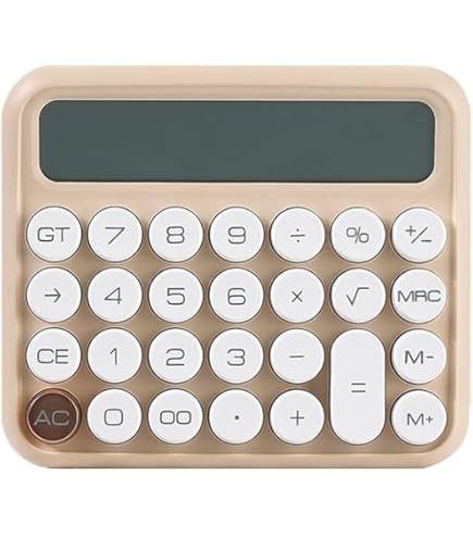 Amazon.co.jp: BINGXIN 電卓 計算機 12桁 電子計算機 丸ボタン 大型LCD