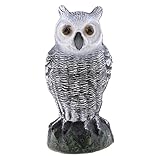 Baosity フクロウの置物　現実的　発光の目　デコイ　案山子　庭　ガーデン　装飾　作物保護　　