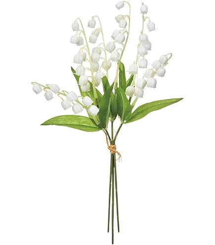 Amazon.co.jp: 造花 花束 スズラン 16束32本 フラワリーすずらんブーケ