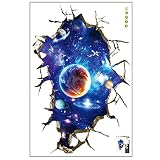 トリックアート ウォールステッカー [宇宙 星] おしゃれ 壁紙シール ウォールシール はがせる DIY 壁紙 シール