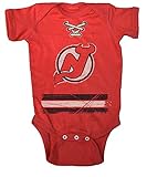NHL New Jersey Devils Beelerヴィンテージ幼児ジャージークリーパー、6-months、赤