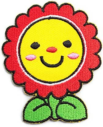 Amazon Flower フラワー 花 キャラクター ワッペン 赤 ワッペン アップリケ 通販