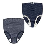 西松屋 EDM 2枚組産前ショーツ(ドットレース・ボーダーレース)【M-L・L-LL】 マタニティ L-LL ネイビー