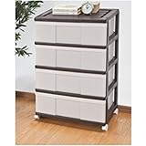 マックス・ジャパン ワイド 収納ケース 4段 ブラウン MJ-W4-1BR