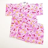 日本製 甚平スーツ 祭り　女の子 金魚 80ｃｍ/90ｃｍ/95ｃｍ（720925） (90cm, ピンク)