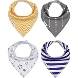 Baby Bandana Drool Bibs for Teething Boys and Girls by Farnod Baby - 1 Count Chevron Pattern by Farn