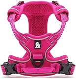 cocomall 犬用ハーネス 犬用胴輪 ドッグ ペット用品 ハーネス 3M反射材料 訓練 ナイロン製 小型犬、中型犬、大型犬に向け 通気性 調節可能 (XS, ピンク)