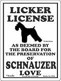 LICKER LICENCE OF SCHNAUZER LOVE サインボード：シュナウザーの愛の証 人舐め許可掲示板 [並行輸入品]