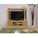 壁面収納大型TV台 1305mm幅 ガラス扉付き f-jkp-fll0021na ナチュラル色