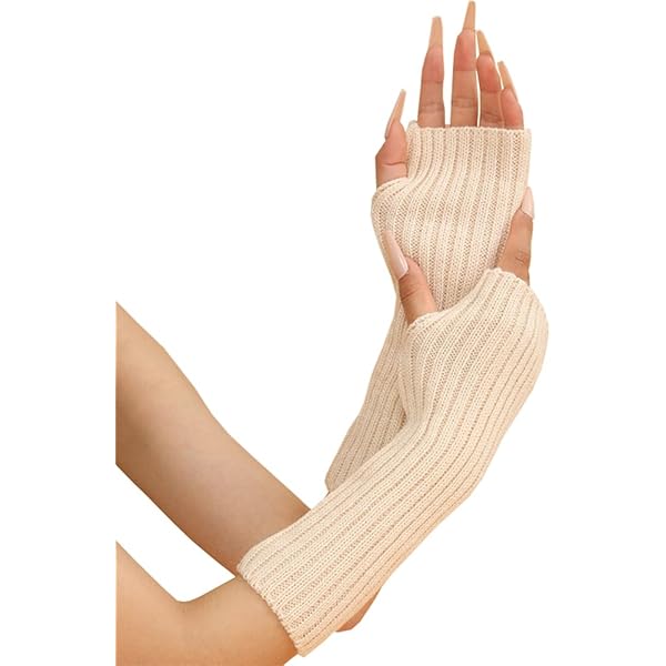 【最終価格】shushucherry♡アームウォーマーホワイト Amazon | ニットスリーブニットアームスリーブサムホール