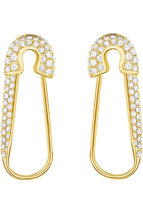CZ Safety Pin Cartilage Sterling Silver 