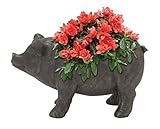 Deco 79 79919 Attractive Poly-Resin Pig Flower Pot, 18 W x 10 H by Deco 79